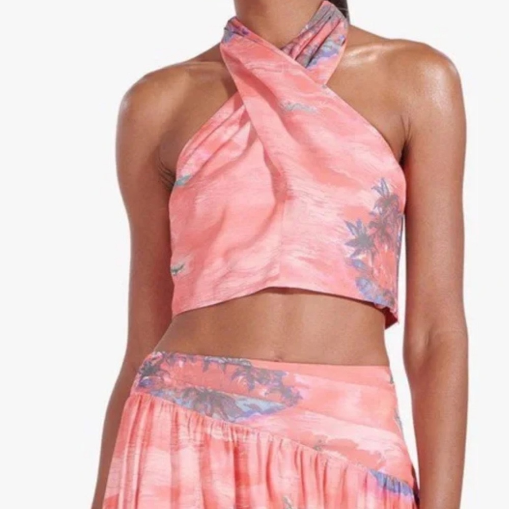 Pink Halter Crop Top
